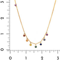 Julia Chafe 14K Yellow Gold Rainbow Colored Sapphire Rain Shaker Necklace