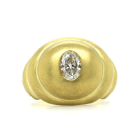 18K Yellow Gold Scalloped Diamond Ring