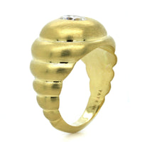 18K Yellow Gold Scalloped Diamond Ring