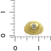 18K Yellow Gold Scalloped Diamond Ring