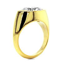 18K Yellow Gold Oval Diamond Bezel Set Engagement Ring