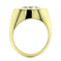 18K Yellow Gold Oval Diamond Bezel Set Engagement Ring