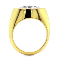 18K Yellow Gold Oval Diamond Bezel Set Engagement Ring