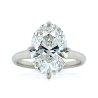 Platinum Oval Cut Diamond Engagement Ring