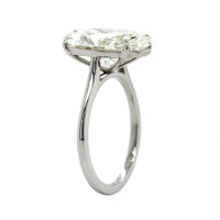 Platinum 4 Prong Cathedral Mounted Oval Diamond Engagement Ring