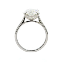 Platinum 4 Prong Cathedral Mounted Oval Diamond Engagement Ring