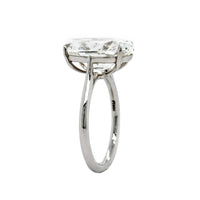 Platinum 4 Prong Cathedral Mounted Oval Diamond Engagement Ring
