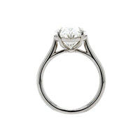 Platinum 4 Prong Cathedral Mounted Oval Diamond Engagement Ring