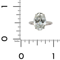 Platinum 4 Prong Cathedral Mounted Oval Diamond Engagement Ring