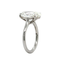 Platinum 4 Prong Cathedral Mounted Oval Diamond Engagement Ring