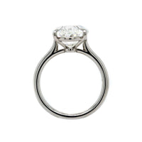 Platinum 4 Prong Cathedral Mounted Oval Diamond Engagement Ring