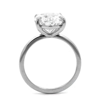 Platinum 4 Prong Mounted Oval Diamond Engagement Ring