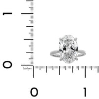 Platinum 4 Prong Mounted Oval Diamond Engagement Ring