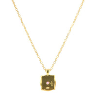 Adel Chefridi 18K Yellow Gold Pink Sapphire Pillow Charm Pendant