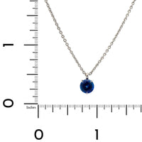 18K White Gold Blue Sapphire Necklace