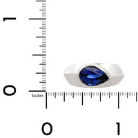 Platinum Pear Shaped Blue Sapphire Ring