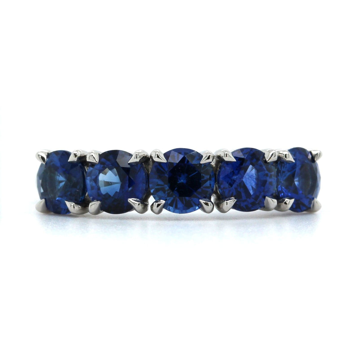 Platinum Sapphire 5 Stone Band
