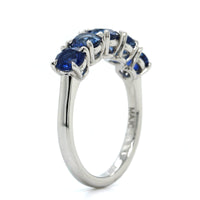 Platinum Sapphire 5 Stone Band