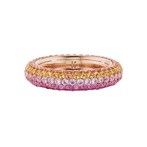 18K Rose Gold Ombre Sapphire Puffy Band