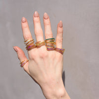 18K Yellow Gold Ombre Sapphire Wrap Ring