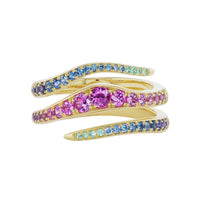 Emily P. Wheeler 18K Yellow Gold Ombre Sapphire Double Wrap Ring