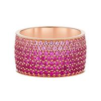 18K Rose Gold Ombre Sapphire Wide Ring
