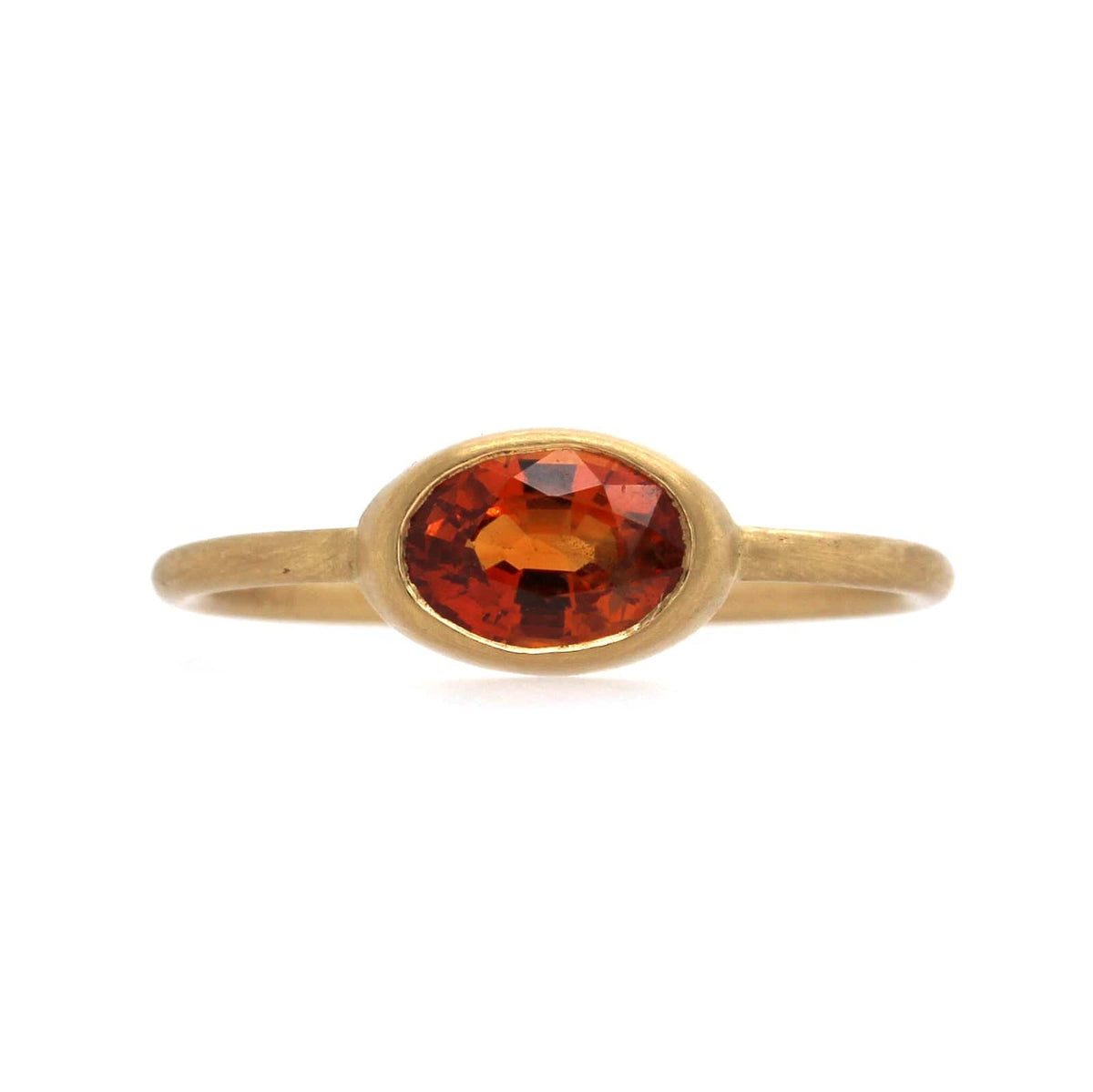 14K Yellow Gold Sapphire Bezel Set Ring