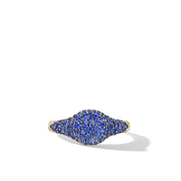 Petite Pavé Pinky Ring in 18K Yellow Gold with Sapphires, 7mm