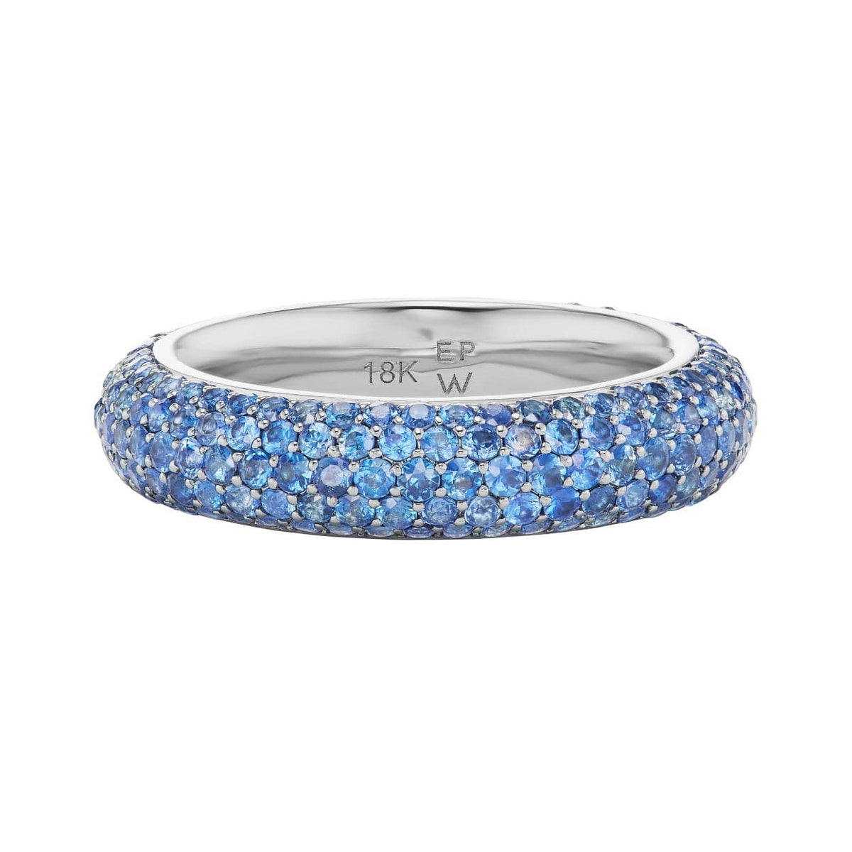 Emily P. Wheeler 18K White Gold Medium Puffy Blue Sapphire Band