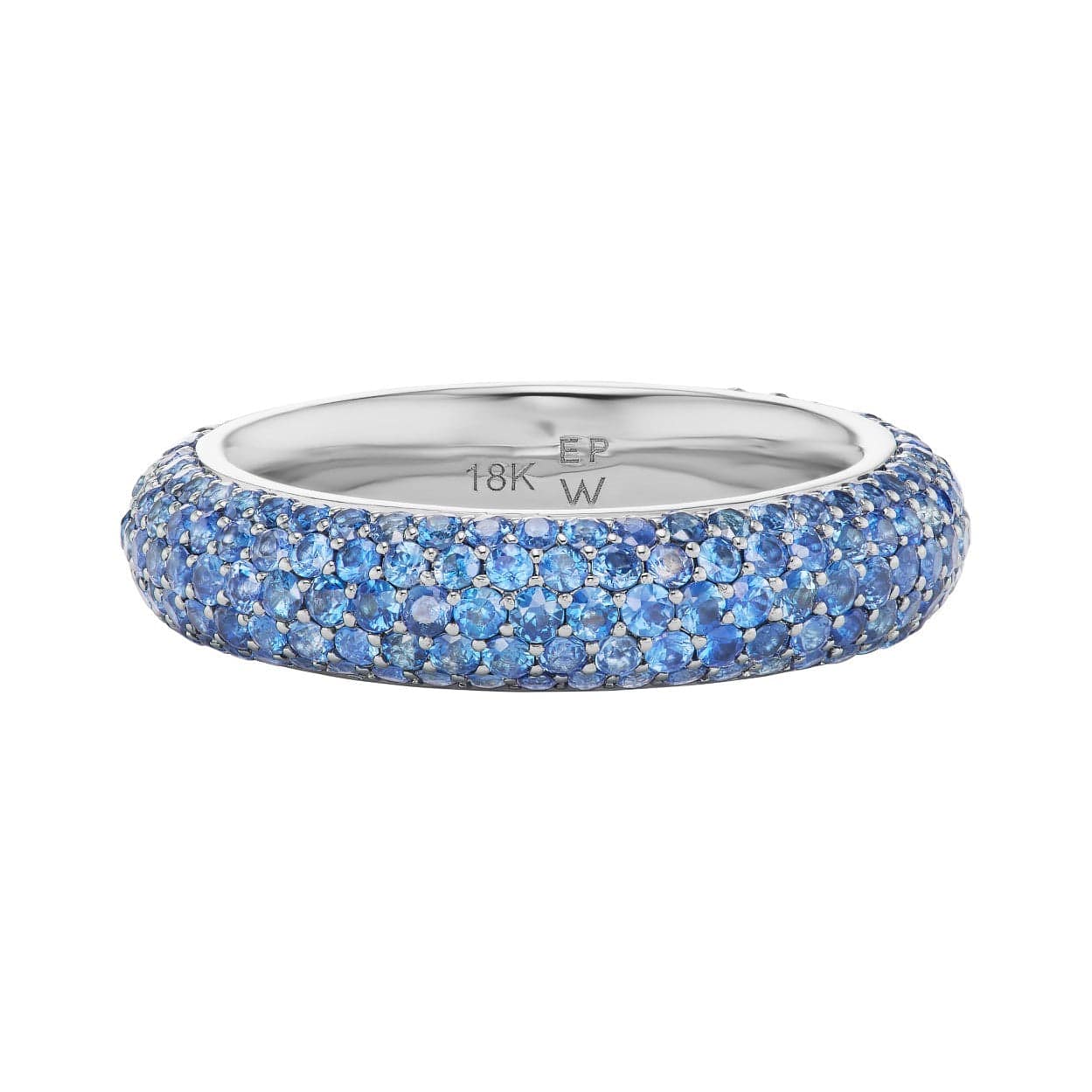 Emily P. Wheeler 18K White Gold Medium Puffy Blue Sapphire Band