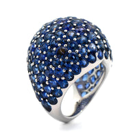 Eclat Jewels 18K White Gold Sapphire Bombe Ring