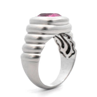 18K White Gold Oval Transparent Pink Sapphire Ring