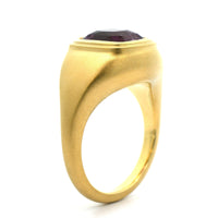 18K Yellow Gold Cushion Cut Purple Sapphire Ring