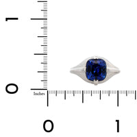 Bayco Platinum Cushion Cut Blue Sapphire Ring