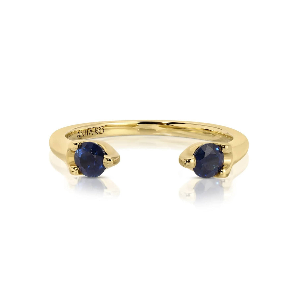 Anita Ko 18K Yellow Gold Blue Sapphire Orbit Ring