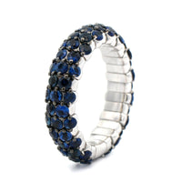 Zydo 18K White Gold Slim Dome Sapphire Stretch Ring