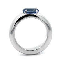 18K White Gold Oval Blue Sapphire Bubble Ring