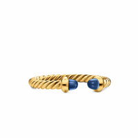 Micro Cablespira® Flex Open Ring 18K Yellow Gold with Blue Sapphires, 2.5mm