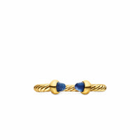 Micro Cablespira® Flex Open Ring 18K Yellow Gold with Blue Sapphires, 2.5mm