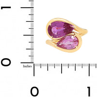Vanessa Fernandez 18K Yellow Gold One-of-a-Kind Pear Shaped Sapphire Curva Ring