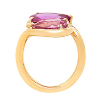 Vanessa Fernandez 18K Yellow Gold One-of-a-Kind Pear Shaped Sapphire Curva Ring