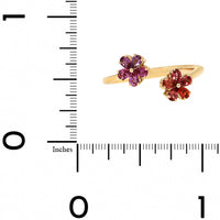 Julia Chafe 14K Yellow Gold Pink and Orange Sapphire Sunset Garden Party Bypass Ring