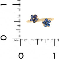 Julia Chafe 14K Yellow Gold Blue and Purple Sapphire Twilight Garden Party Bypass Ring