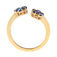 Julia Chafe 14K Yellow Gold Blue and Purple Sapphire Twilight Garden Party Bypass Ring