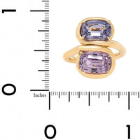 Vanessa Fernandez 18K Yellow Gold One-of-a-Kind Cushion Shaped Sapphire Curva Ring