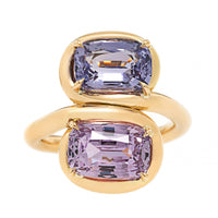 Vanessa Fernandez 18K Yellow Gold One-of-a-Kind Cushion Shaped Sapphire Curva Ring