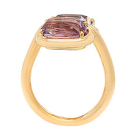Vanessa Fernandez 18K Yellow Gold One-of-a-Kind Cushion Shaped Sapphire Curva Ring