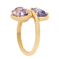 Vanessa Fernandez 18K Yellow Gold One-of-a-Kind Cushion Shaped Sapphire Curva Ring