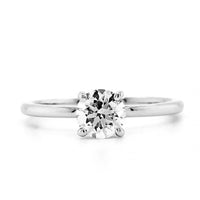 18K White Gold Diamond Hidden Halo Engagement Ring