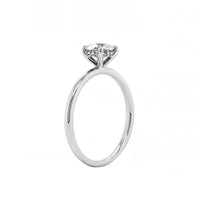 18K White Gold Diamond Hidden Halo Engagement Ring